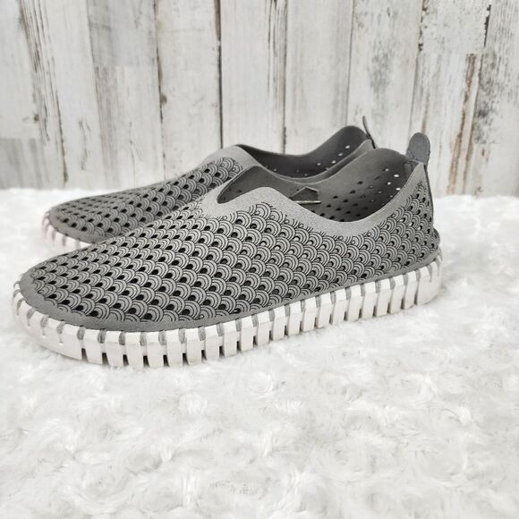 Ilse Jacobsen Tulip Perforated Gray Sneakers Size Euro 38 US 7.5-8 - Picture 2 of 10
